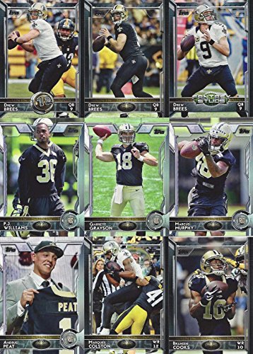 New Orleans Saints 2015 Topps Football Complete Regular Issue 12 Card Team Set Including 3 Different Drew Brees Cards, Mark Ingram Plus
