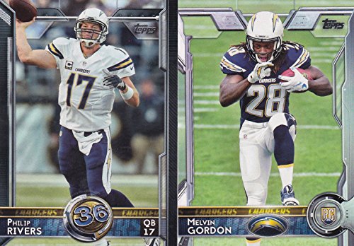 San Diego Chargers 2015 Topps Football Complete Regular Issue 13 Card Team Set Including Antonio Gates, Philip Rivers, Keenan Allen Plus