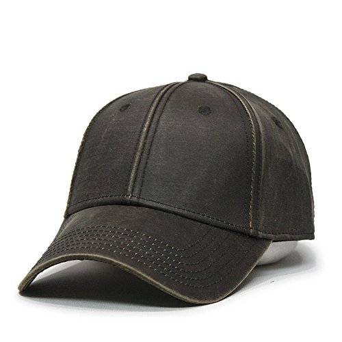 The Vintage Year Heavy Washed Wax Coated Cotton Adjustable Low Profile Men Women Baseball Cap (Coated Dark Brown)