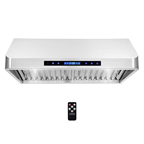 COSMO COS-QS75 30 in. Under Cabinet Range Hood with 500 CFM, Permanent Filters, LED Lights, Convertible from Ducted to Ductless (Kit Not Included) in Stainless Steel