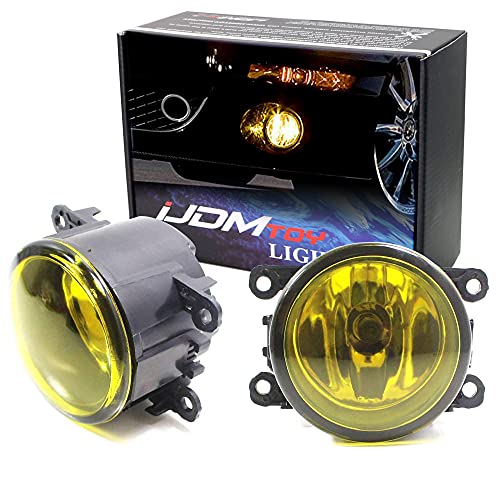 iJDMTOY Pair Selective Yellow Lens Fog Light Lamp Assemblies w/ 55W H11 Halogen Bulbs Compatible with Acura Honda, Compatible With Ford, Compatible WithNissan Subaru Suzuki etc