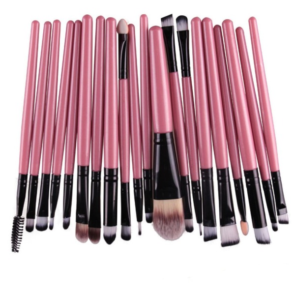 KOLIGHT® Set of 20pcs Cosmetic Makeup Brushes Set Powder Foundation Eyeliner Eyeshadow Lip Brush for Beautiful Female (Pink+Black)