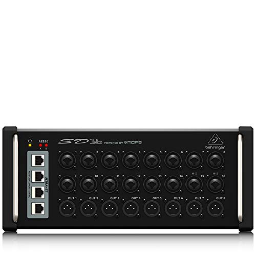 Behringer SD16 I/O Stage Box with 16 Remote-Controllable Midas Preamps, 8 Outputs, AES50 Networking and ULTRANET Personal Monitoring Hub
