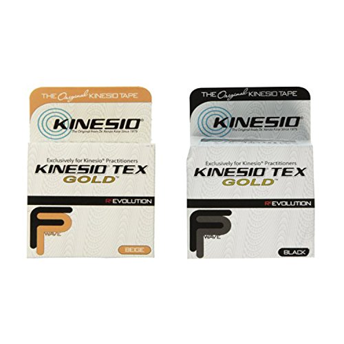 Kinesio Tex Gold Tape 2 x 16.4′ Beige & Black Combo Pack by Kinesio