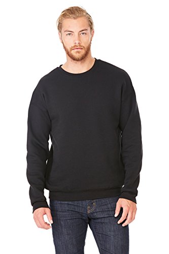 Bella Canvas Men’s Classic Crewneck Soft Style Sweatshirt, Medium, Black
