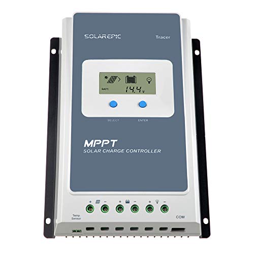 EPEVER 40A MPPT Solar Charge Controller 100V Input Tracer 4210AN with Display Negative Ground Lithium Battery Charger Work with LiFePO4