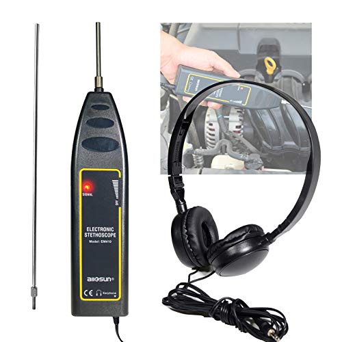 ALLOSUN Automotive Electronic Mechanics Stethoscope Electronic EAR Diagnostic Device Kit EM410 with Short and Long probe