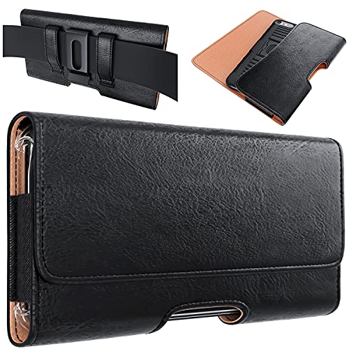 BOMEA Belt Case Designed for Samsung Galaxy S6/ S7/ S10e/ J3v/ J3, Cell Phone Holsters with Belt Clip and Belt Loops Phone Pouch for Men Belt Holder Case Cover Fits Phone with Other Case On – Black