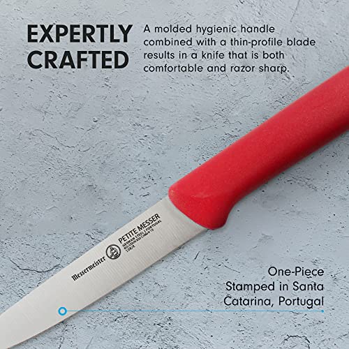 Messermeister Petite Messer 4” Spear Point Parer with Matching Sheath, Red – German 1.4116 Stainless Steel & Ergonomic Handle – Lightweight, Rust Resistant & Easy to Maintain | The Storepaperoomates Retail Market - Fast Affordable Shopping