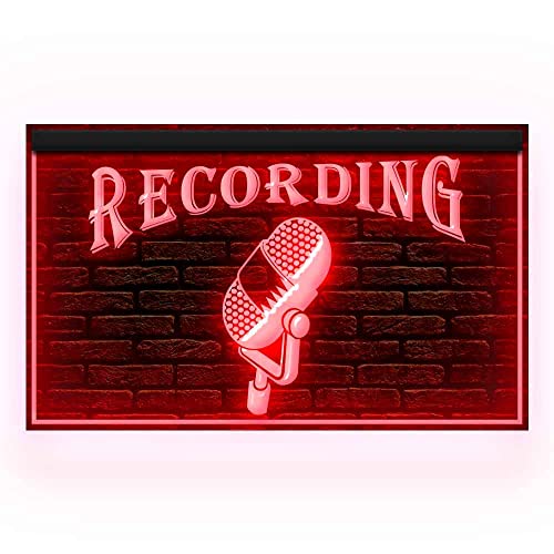 140006 Recording On The Air Radio Studio Display LED Light Neon Sign (12 X 8 inches, Red)