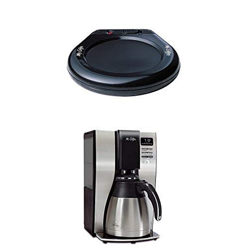 Mr. Coffee MWBLK Mug Warmer and BVMC-PSTX91 Optimal Brew 10-Cup Thermal Coffeemaker Bundle