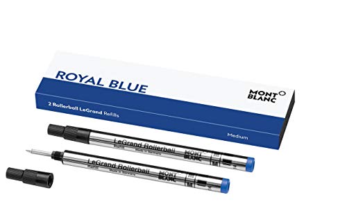 Montblanc Rollerball LeGrand Refills (M) Royal Blue 124503 – Pen Refills for Meisterstück LeGrand Rollerball Pens with a Medium Tip – 2 x Blue Pen Cartridges