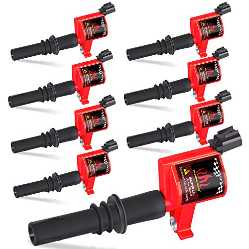 CarBole Pack of 8pcs Straight Boot Ignition Coils Compatible with 1999-2008 Ford Lincoln Mercury V8 V10 4.6L 5.4L 6.8L Replacement for DG511 FD508 E508 UF537 IC558