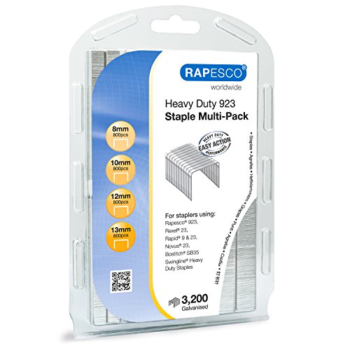 Rapesco Staples, Heavy Duty 923 Multipack 8-13mm [Pack of 3,200]