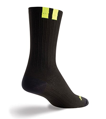 SockGuy SGX 6″ Train Socks – Black/Green, l/XL