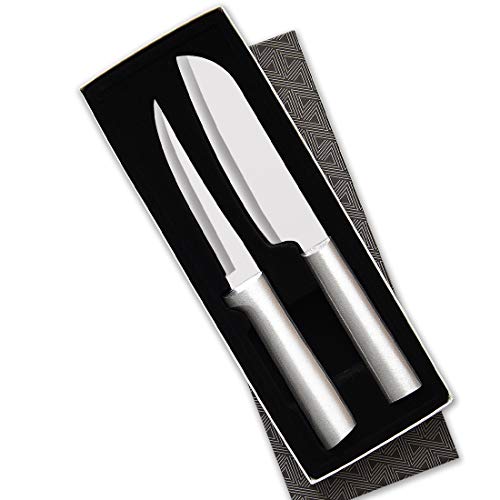 Rada Cutlery Two Piece Knife Stainless Steel Cook’s Choice Gift Set with Aluminum, 8 Inches, Silver Handle
