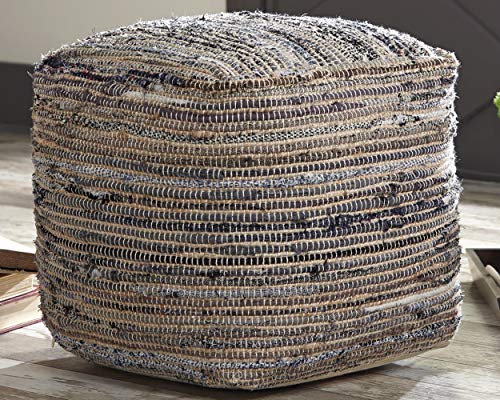 Signature Design by Ashley Absalom Hemp Pouf, 16 x 16 Inches, Multicolored | The Storepaperoomates Retail Market - Fast Affordable Shopping