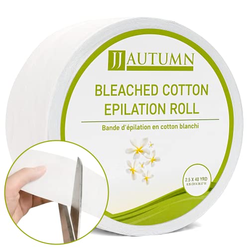 JJ Autumn Cotton Wax Strips Roll | Waxing Strips for Face, Body, and Eyebrows | Salon Grade Facial Wax Strips for Hair Removal | No Irritation & Pain | 40-Yard Epilation Wax Strip Roll for Men & Women