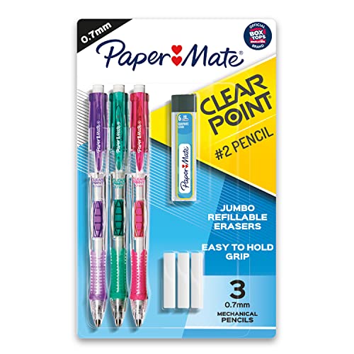 Papermate Clearpoint Mechanical Pencil Starter Set, Assorted Color Pencils (3 per pack)