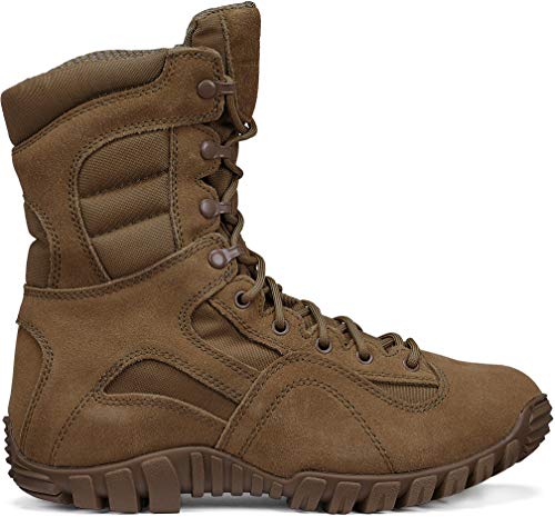 Belleville Tactical Research Khyber TR550 8 Inch Combat Boots for Men – Lightweight Hot Weather Multi-Terrain Army OCP ACU Coyote Brown Leather and Nylon with Vibram Traction Outsole, Coyote – 8 R