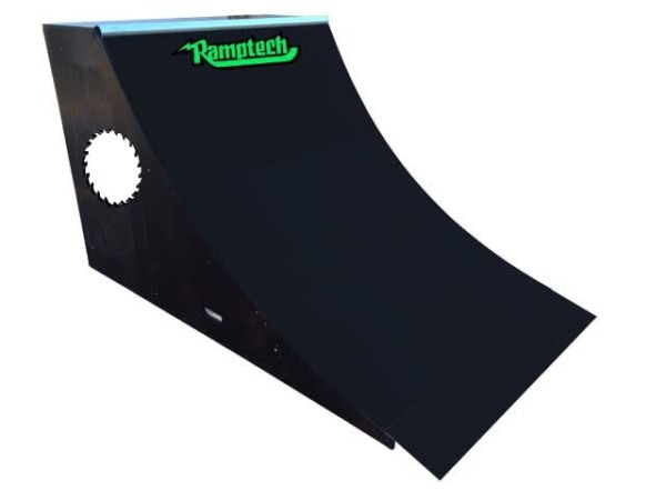 Ramptech Quarterpipe Ramp (4′ Tall x 4′ Wide) – Weatherproof, Heavy-Duty Indoor and Outdoor DIY Skateboard Ramp Kit – Portable Skateboarding Ramps with Caster Wheels and High Friction ABS Surfacing
