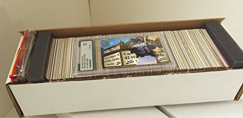 Baseball Collector’s Box with 600 Cards Spanning 5 Decades, No Duplicates | Variety of Rookies, Stars & Commons | Includes Graded Card & Unopened Rack Pack | Shrink-wrapped in Cushioned White Gift Box