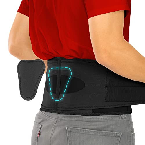 Vive Lower Back Support Brace for Men & Women – Dual Adjustable Lumbar Belt for Heavy Lifting, Herniated Disc, Sciatica, Scoliosis, & Thoracic Pain Relief – Compression Posture Device for Work or Home