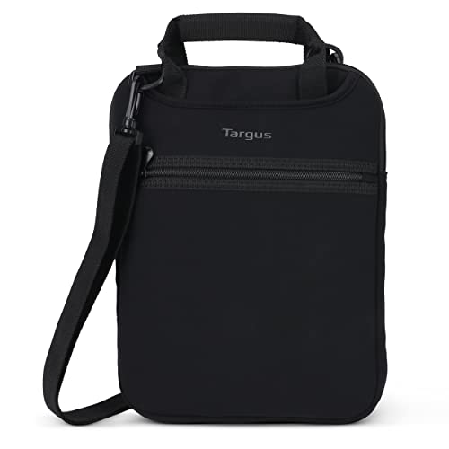 Targus Vertical Slipcase Messenger Bag Travel Laptop Bag with Hideaway Handles, Cross Shoulder Strap, Protective Padding for 14-Inch Laptop, Black (TSS913)