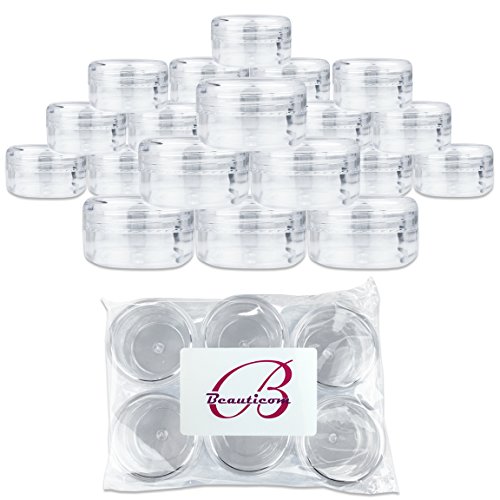 (Quantity: 24 Pieces) Beauticom 15G/15ML (0.5oz) Round Clear Jars with Screw Cap Lid for Lotion, Creams, Toners, Lip Balms, Makeup Samples – BPA Free