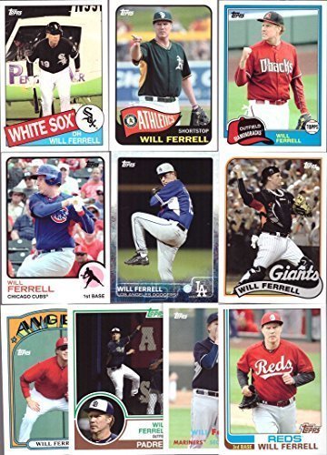2015 Topps Archives Baseball Will Ferrell Complete Trading Card Insert Set – 10 cards