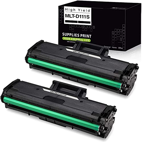 Compatible Toner Cartridge Replacement for Samsung MLT111S MLT-D111S MLTD111S D111S, High Yield, Use with Samsung Xpress M2020W, M2070FW, M2070W Laser Printer (Black), 2-Pack