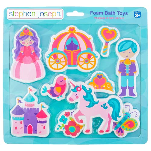 Stephen Joseph, Floating Foam Bath Character 10-Piece Toy Set, Princess (SJ1148)