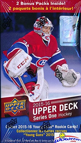 2015/2016 Upper Deck Series 1 NHL Hockey HUGE Factory Sealed Retail Box with 12 Packs ! Includes TWO(2) Young Guns Rookies!  Look for Conner McDavid Young Guns Rookie Selling for around $250 ! HOT!