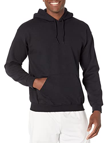 Gildan Big Girls 1×1 Rib Knit Hooded Pocket Sweatshirt, Black, Medium