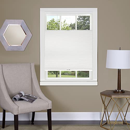Cordless Cellular Pleated Window Shades – 35 Inch Width, 64 Inch Length – White – Light Filtering Top-Down Honeycomb Pull Down Blinds for Windows and Skylights by Achim Home Decor