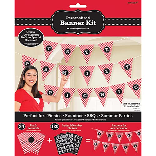 Amscan Picnic Party Personalized Pennant Banner Kit,1 Pack