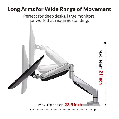 Loctek Monitor Mount Heavy Duty Gas Spring Swing Monitor Arm Desk Mount Stand Fit 10-34 inches Monitor 13.2-33 lbs Weight Capacity | The Storepaperoomates Retail Market - Fast Affordable Shopping