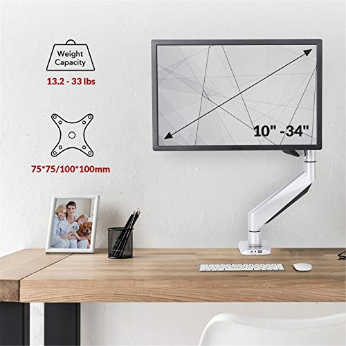Loctek Monitor Mount Heavy Duty Gas Spring Swing Monitor Arm Desk Mount Stand Fit 10-34 inches Monitor 13.2-33 lbs Weight Capacity | The Storepaperoomates Retail Market - Fast Affordable Shopping