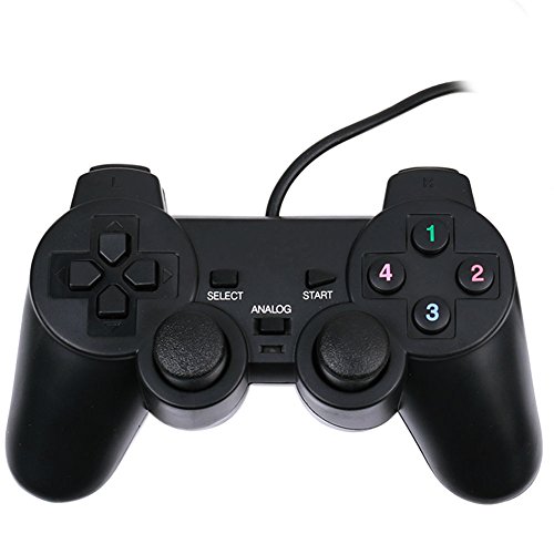 Vmargera USB Double Shock Controller GamePad for PC Computer Laptop – Black