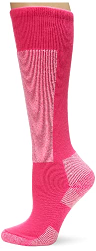 thorlos unisex adult Sl Thin Cushion Over the Calf Skiing Socks, Schuss Pink, Medium US