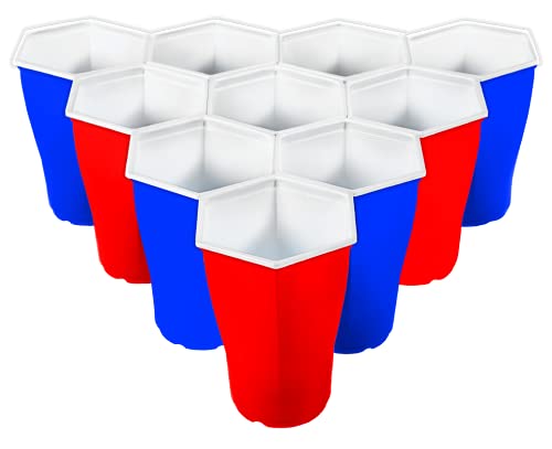 HEXCUP – Reusable Party Pong Cup Set by PartyPong – 22 Reusable Cups, 3 Balls, & Plastic Game Card