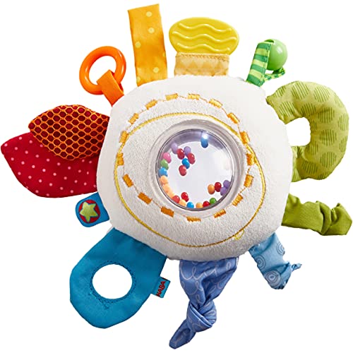 HABA Teether Cuddly Rainbow Round – Soft Activity Toy with Rattling & Teething Elements