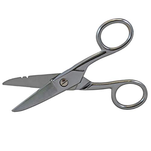 Miller 925CS Metal Electrician Splicing Scissors with Scraper and File, Easily Portable Electrician Scissors for Working Technicians, 5.25 Inches