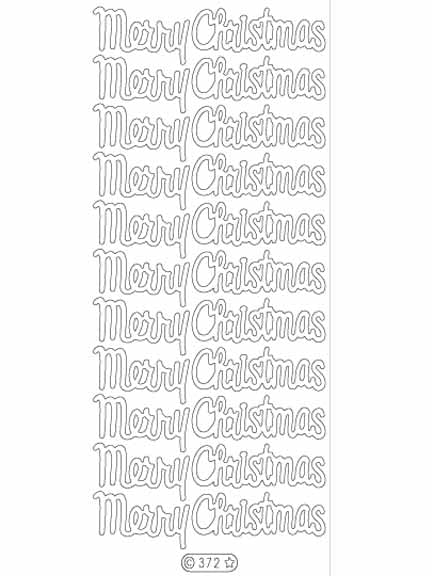 Deco Stickers – Large Merry Christmas – Silver