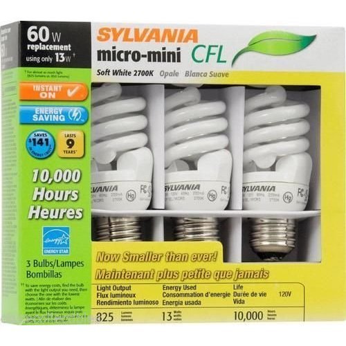 Sylvania Micro-Mini CFL Soft White 2700K 13W=60W