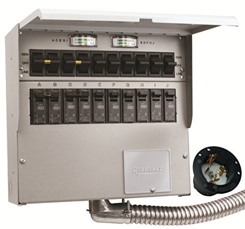 510A Pro/Tran2 50-Amp 10-Circuit 2 Manual Transfer Switch with Optional Power Inlet