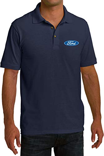 Ford Oval Pocket Print Pique Polo, Navy Large