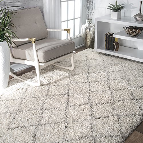 nuLOOM Edwin Soft and Plush Shag Area Rug, 5 x 8 ft, Natural