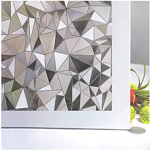 Niviy Decorative Window Privacy Film Non Adhesive Stained Glass Window Film for Bathroom Home Kitchen Office 17.5” x 78.5”