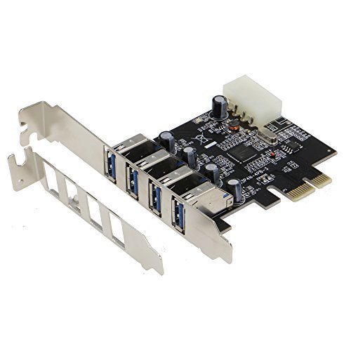 SEDNA – PCI Express 4 Port (4E) USB 3.0 Adapter – with Low Profile Bracket – (NEC/Renesas uPD720201 chipset)